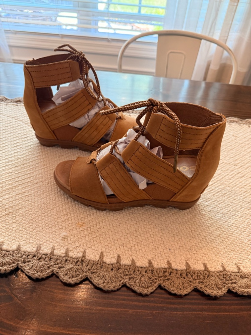 Sorel Women's Joanie II Lace Wedge Sandals Sz 9 - Picture 3 of 8